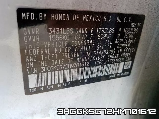 3HGGK5G72HM701612 фото 2