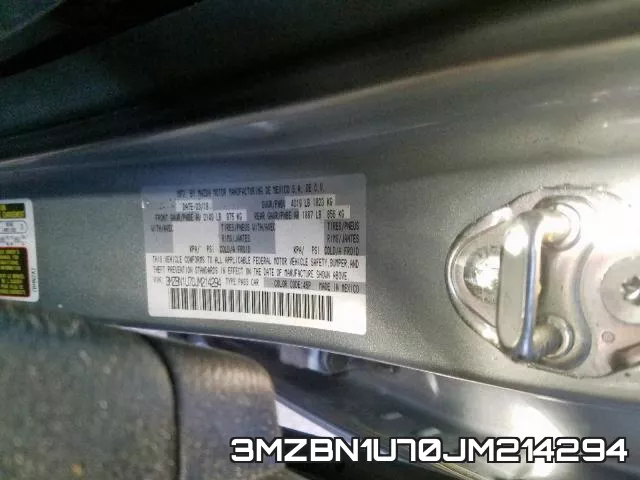 3MZBN1U70JM214294 фото 2
