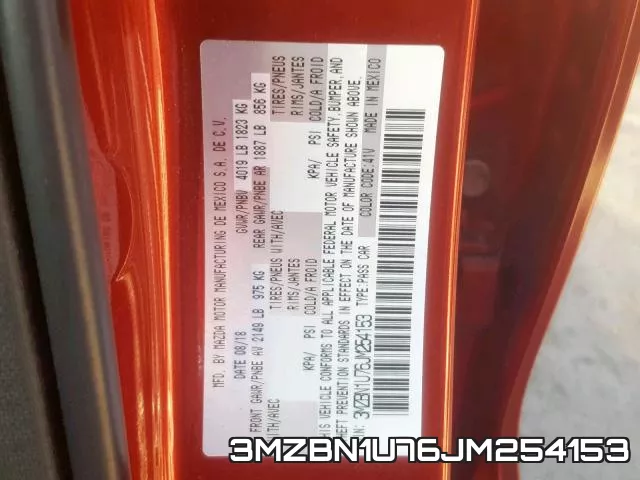 3MZBN1U76JM254153 фото 2