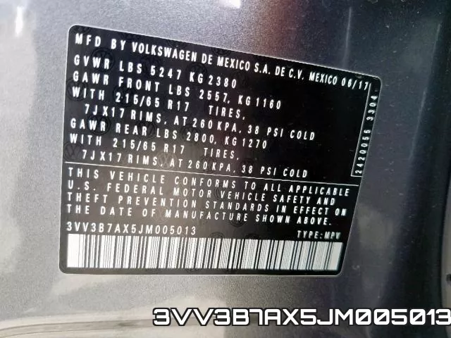 3VV3B7AX5JM005013 фото 2