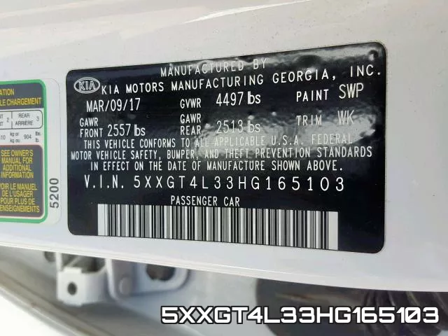 5XXGT4L33HG165103 фото 2