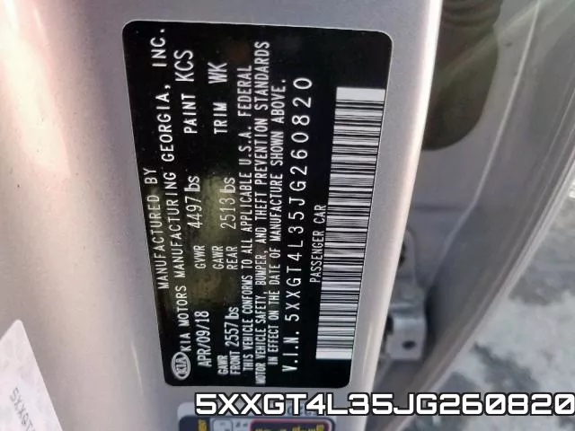 5XXGT4L35JG260820 фото 2