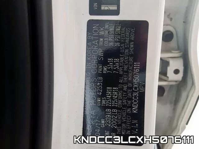 KNDCC3LCXH5076111 фото 2