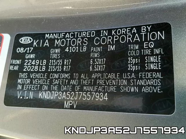 KNDJP3A52J7557934 фото 2