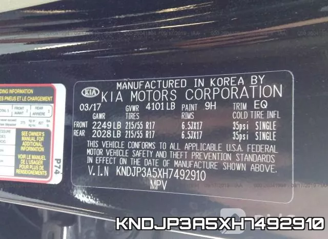 KNDJP3A5XH7492910 фото 10