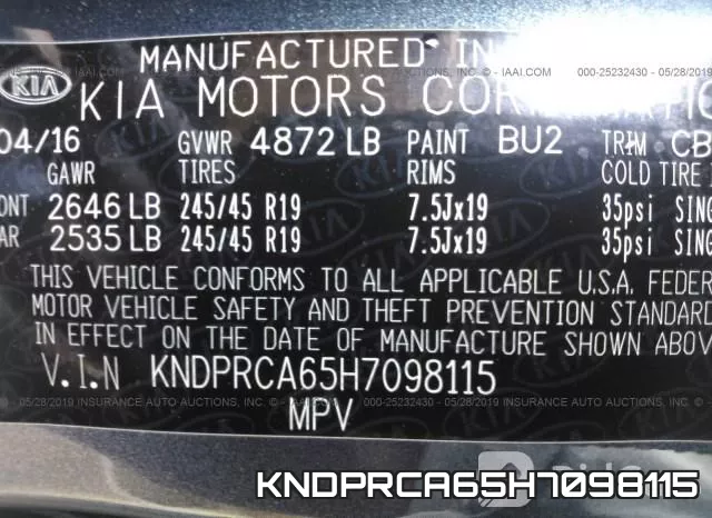 KNDPRCA65H7098115 фото 10