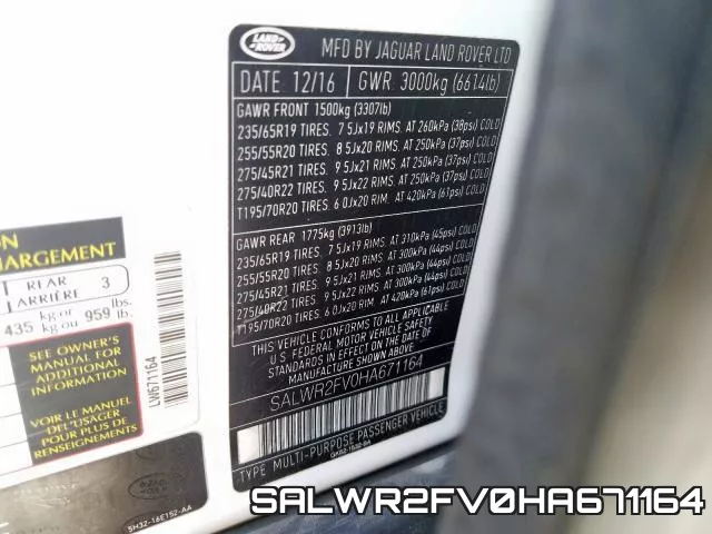SALWR2FV0HA671164 фото 2