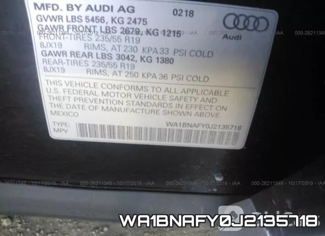 WA1BNAFY0J2135718 фото 10