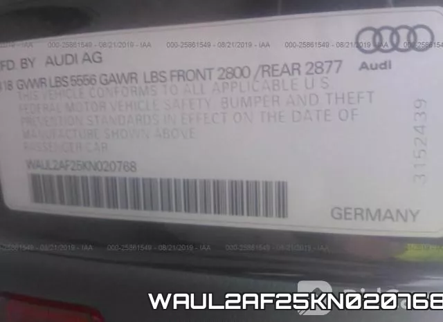 WAUL2AF25KN020768 фото 9