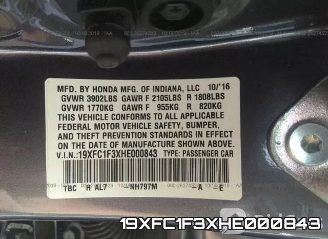 19XFC1F3XHE000843 фото 10