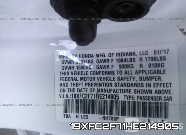 19XFC2F71HE214905 фото 10