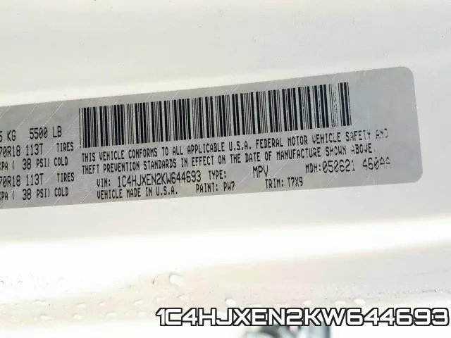 1C4HJXEN2KW644693 фото 2