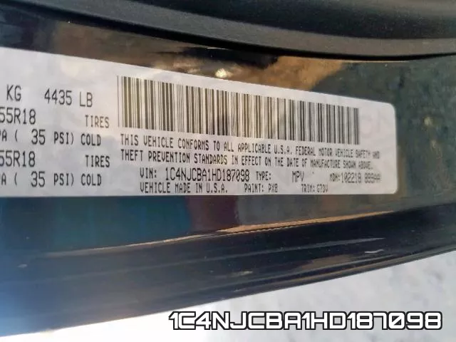 1C4NJCBA1HD187098 фото 2