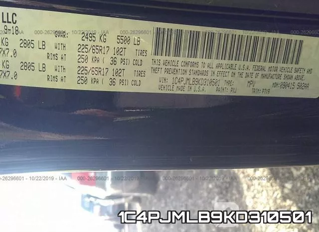 1C4PJMLB9KD310501 фото 10