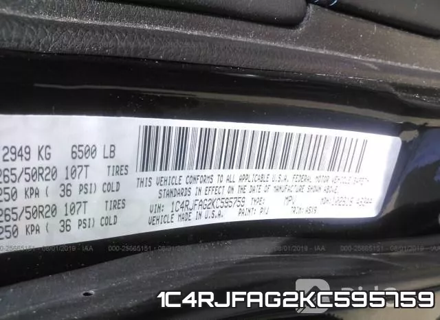 1C4RJFAG2KC595759 фото 10