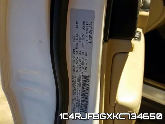 1C4RJFBGXKC734650 фото 2