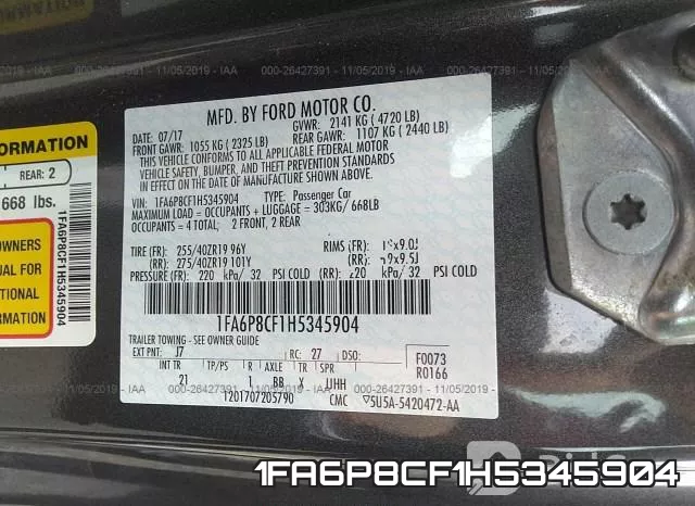 1FA6P8CF1H5345904 фото 10