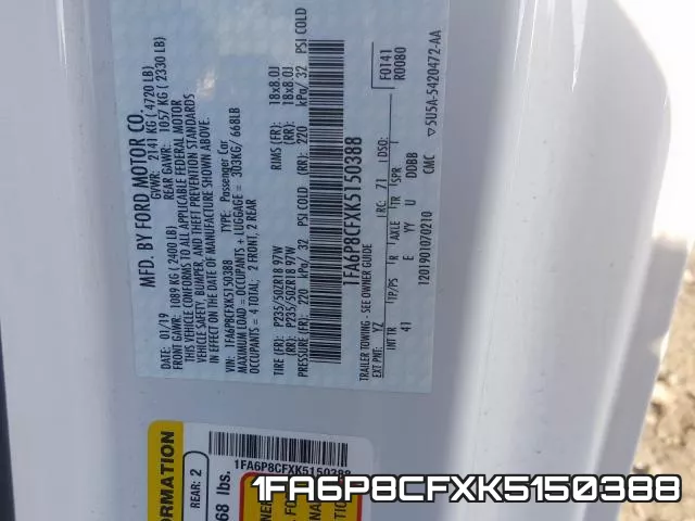 1FA6P8CFXK5150388 фото 2