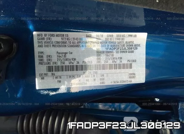 1FADP3F23JL308129 фото 10