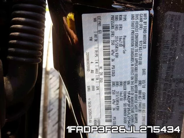 1FADP3F26JL275434 фото 2
