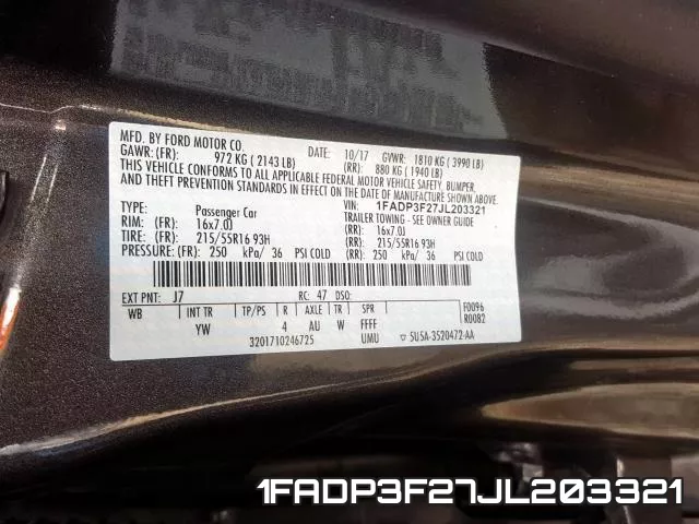 1FADP3F27JL203321 фото 2