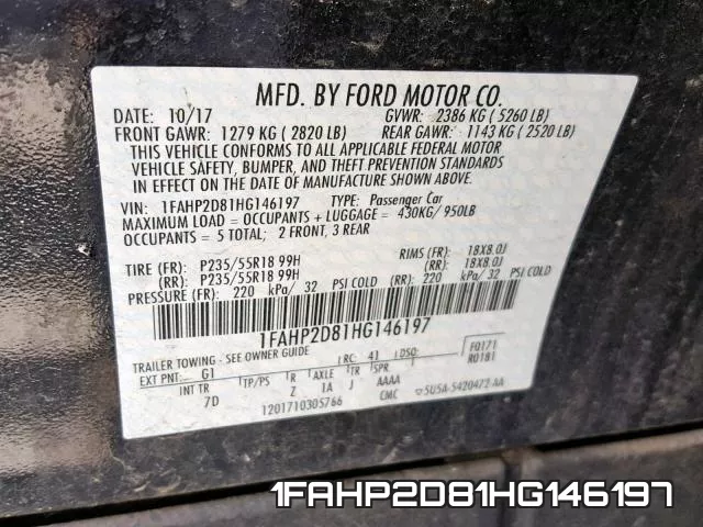 1FAHP2D81HG146197 фото 2