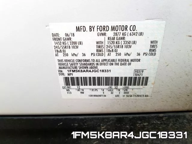 1FM5K8AR4JGC18331 фото 2