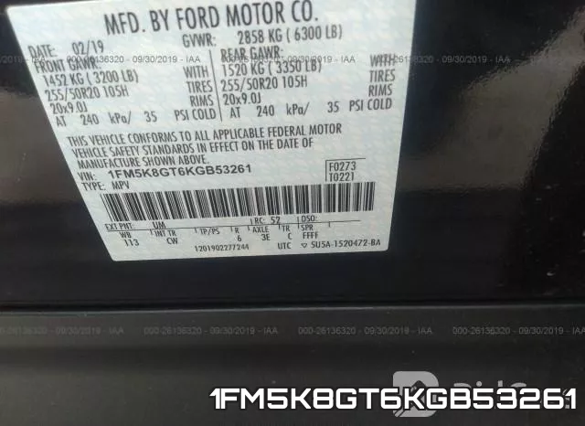 1FM5K8GT6KGB53261 фото 10