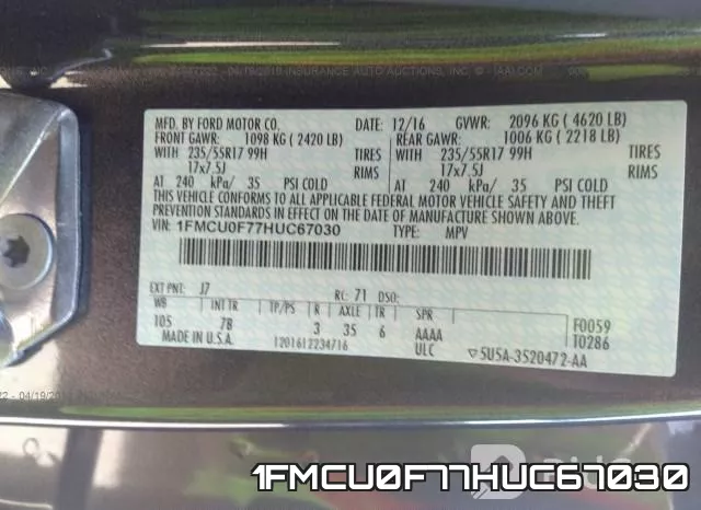 1FMCU0F77HUC67030 фото 10
