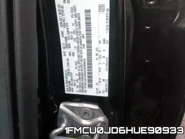 1FMCU0JD6HUE90933 фото 2