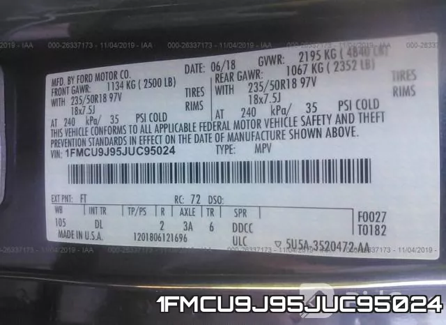 1FMCU9J95JUC95024 фото 9