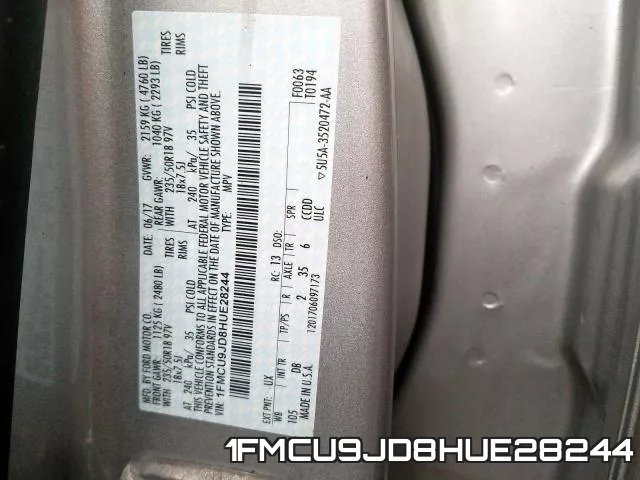1FMCU9JD8HUE28244 фото 2