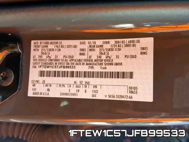 1FTEW1C57JFB99533 фото 2