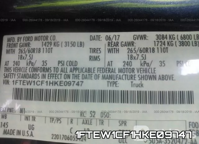 1FTEW1CF1HKE09747 фото 10