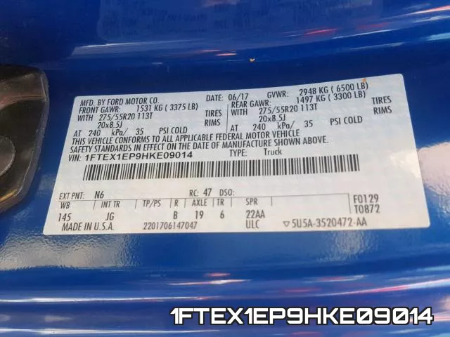 1FTEX1EP9HKE09014 фото 2