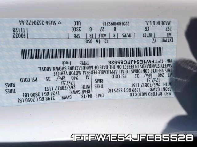 1FTFW1E54JFC85528 фото 2
