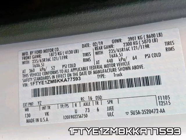 1FTYE1ZM8KKA77593 фото 2