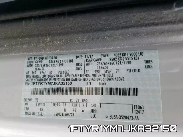 1FTYR1YM7JKA32150 фото 2