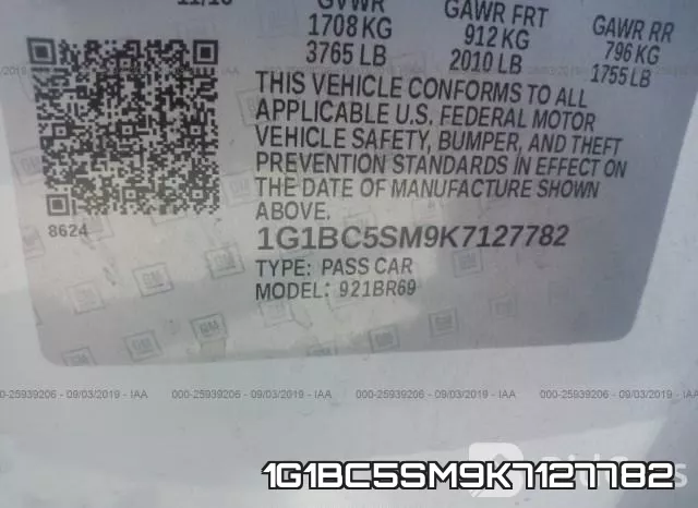 1G1BC5SM9K7127782 фото 9