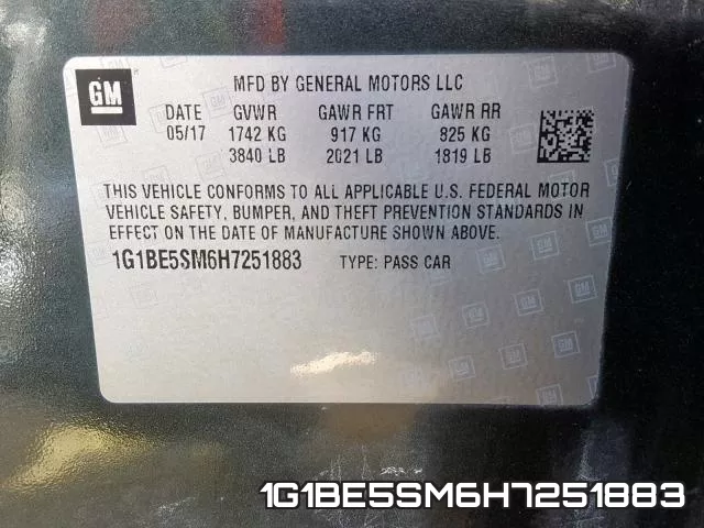 1G1BE5SM6H7251883 фото 2