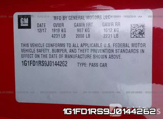 1G1FD1RS9J0144262 фото 10