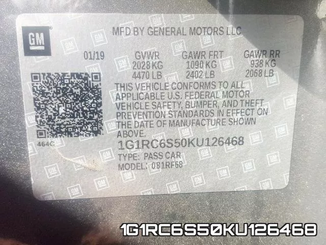 1G1RC6S50KU126468 фото 2
