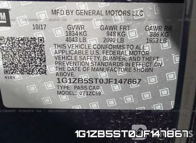 1G1ZB5ST0JF147867 фото 10