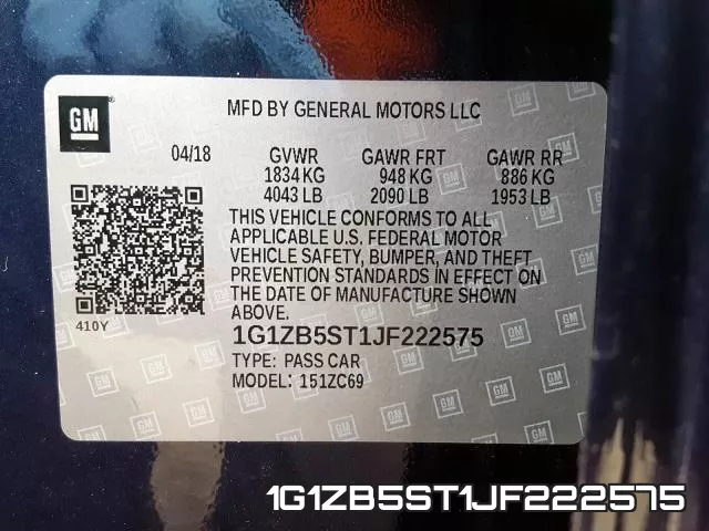 1G1ZB5ST1JF222575 фото 2