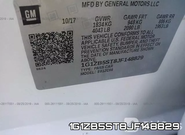 1G1ZB5ST8JF148829 фото 10