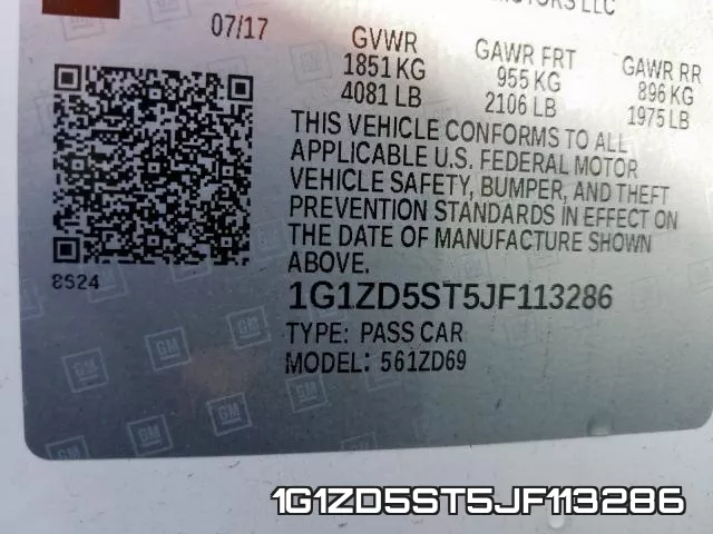 1G1ZD5ST5JF113286 фото 2