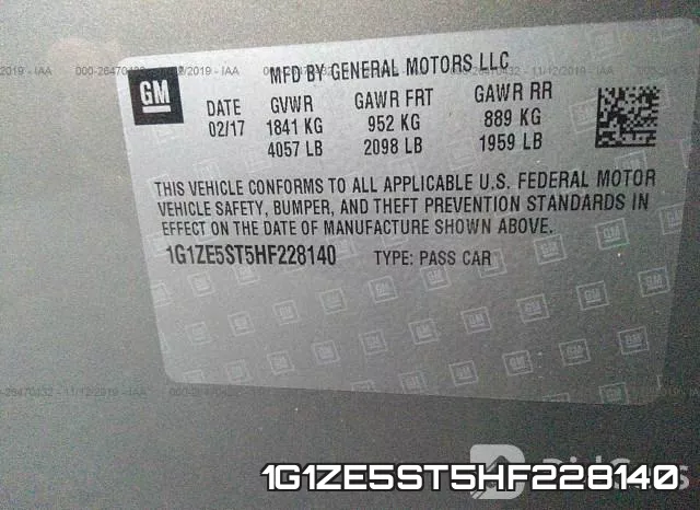 1G1ZE5ST5HF228140 фото 10