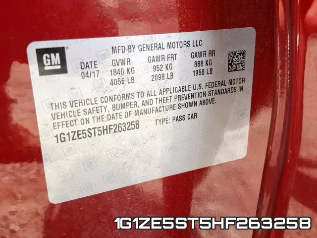 1G1ZE5ST5HF263258 фото 2