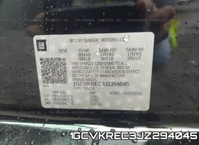 1GCVKREC3JZ294045 фото 10