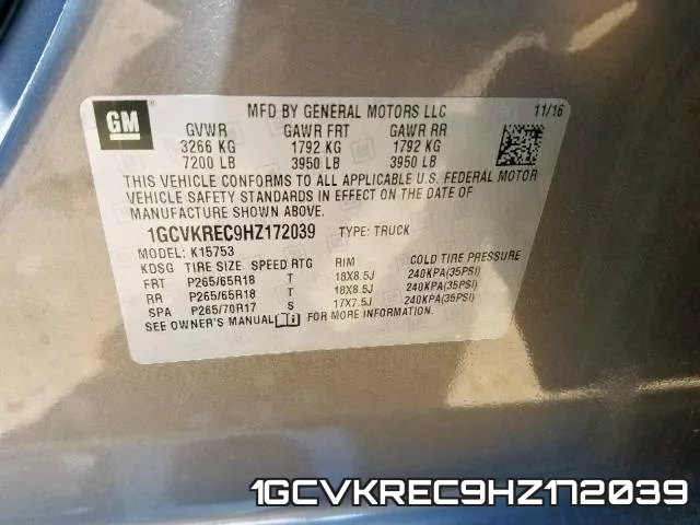 1GCVKREC9HZ172039 фото 2